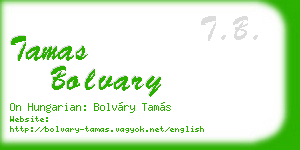 tamas bolvary business card